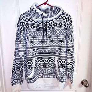 Men's CARBON B&W Geometric Hoodie - (L)